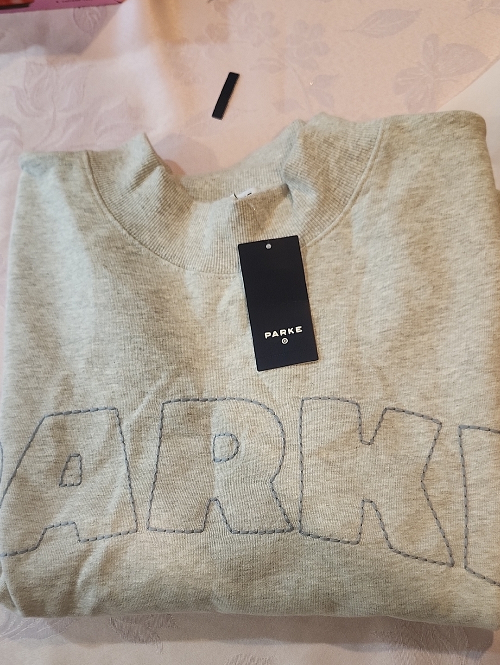 Parke X Target  Light Gray Pullover Crewneck Sweatshirt L/ XL - Picture 2 of 5